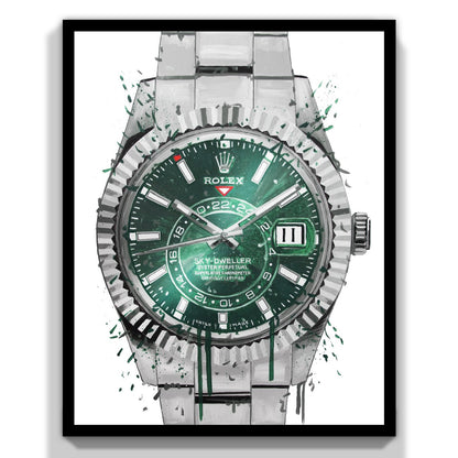 Skydweller Green Oyster Print