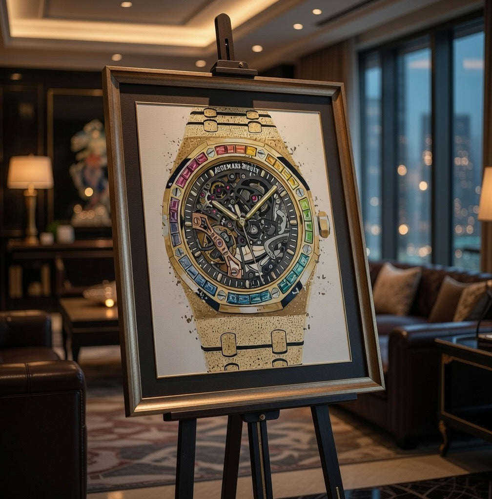 AP Gold Frosted Rainbow Print