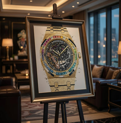 AP Gold Frosted Rainbow Print